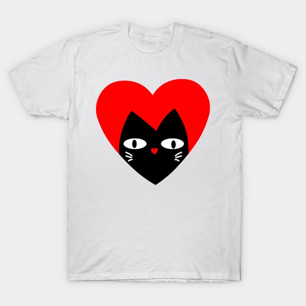 LOVE BLACK CAT T-Shirt by MoreThanThat